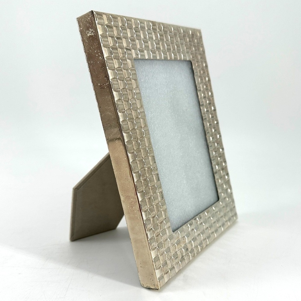 Vintage Philip Whitney Ltd Silver-Plated Basketweave 4x6‎ Tabletop Frame